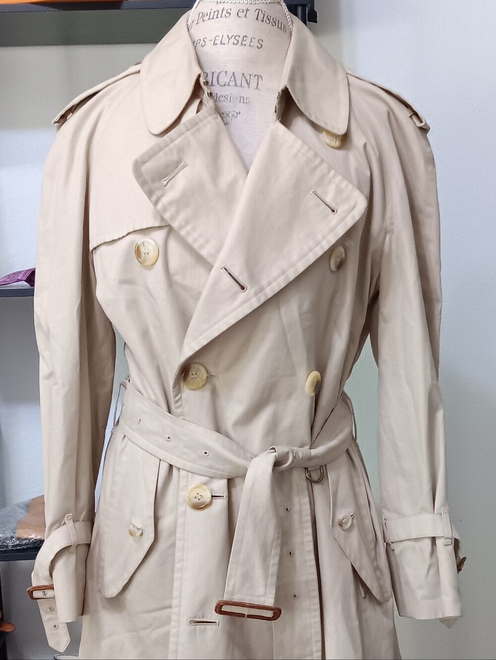 Vintage Burberrys Double Breasted Trench Coat Nova Check M/L - Picture 11 of 13